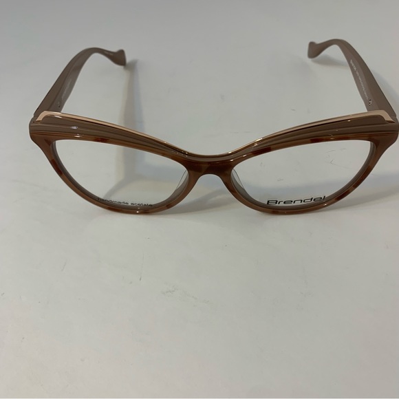 Brendel Handmade Acetate Pink Blush Taupe Tortoise Frames with Gold Accents - Picture 2 of 13